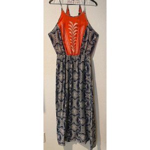 THML – Cutout Back Embroidered Maxi Dress